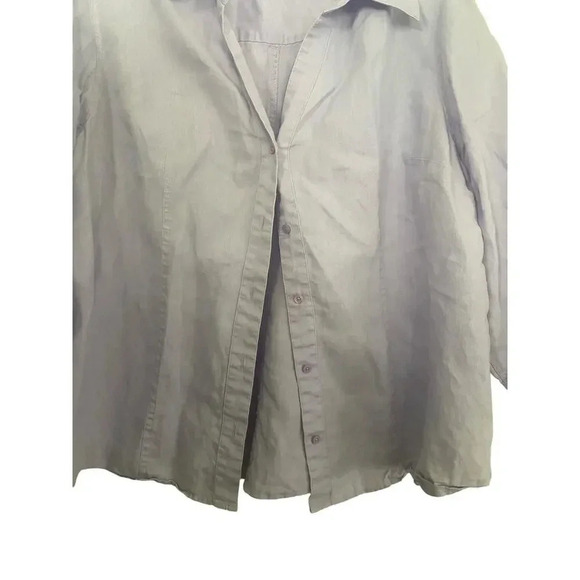 Talbots Purple Linen 3/4 sleeve Button-Down Top Size 2XL - Picture 4 of 4